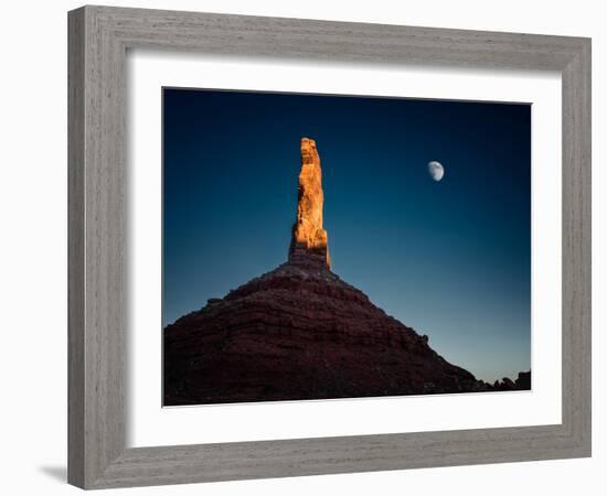 A Tall Rock Lit at Dusk-Jody Miller-Framed Photographic Print