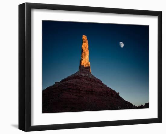 A Tall Rock Lit at Dusk-Jody Miller-Framed Photographic Print