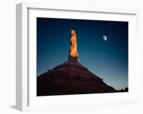 A Tall Rock Lit at Dusk-Jody Miller-Framed Photographic Print