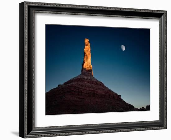 A Tall Rock Lit at Dusk-Jody Miller-Framed Photographic Print