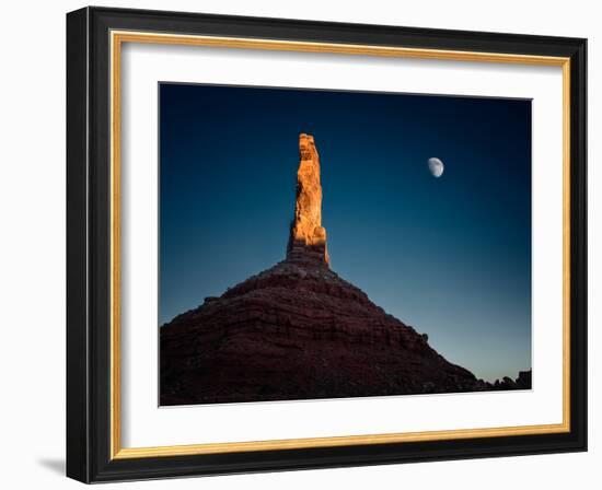 A Tall Rock Lit at Dusk-Jody Miller-Framed Photographic Print