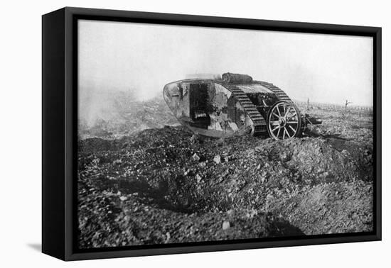 A Tank in Action on the Western Front, Somme, France, First World War, 1914-1918-null-Framed Premier Image Canvas