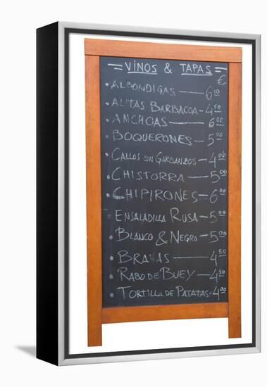 A Tapas Menu in Valencia, Spain-RobWilson-Framed Stretched Canvas