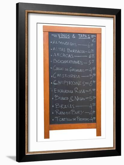 A Tapas Menu in Valencia, Spain-RobWilson-Framed Art Print