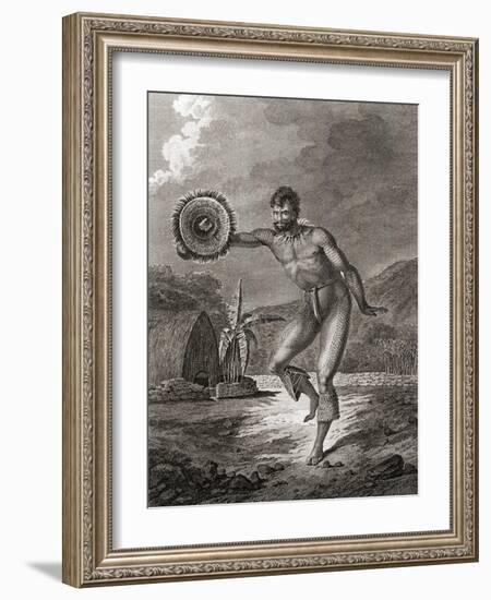 A Tattooed Dancer in Traditional Costume, Hawaii, 1778-John Webber-Framed Giclee Print