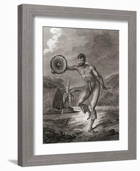 A Tattooed Dancer in Traditional Costume, Hawaii, 1778-John Webber-Framed Giclee Print