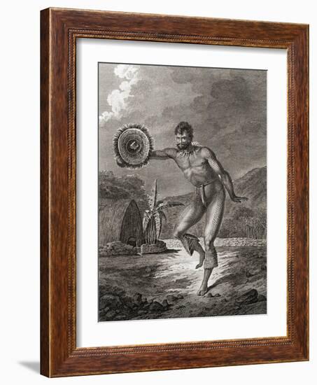 A Tattooed Dancer in Traditional Costume, Hawaii, 1778-John Webber-Framed Giclee Print