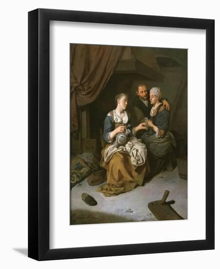 A Tavern Interior with Three Figures-Cornelis Bega-Framed Giclee Print