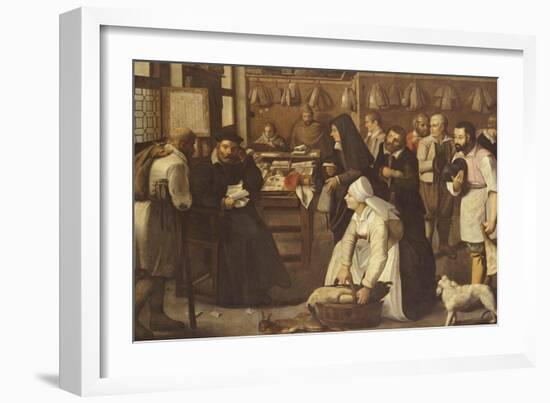 A Tax Office with Peasants Queuing to Make Payments in Kind-Pieter Bruegel the Elder-Framed Giclee Print