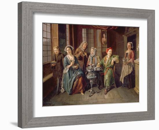 A Tea Party, C.1720-Joseph Van Aken-Framed Giclee Print