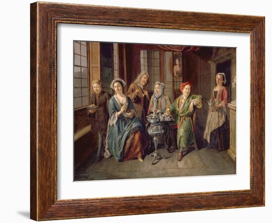 A Tea Party, C.1720-Joseph Van Aken-Framed Giclee Print