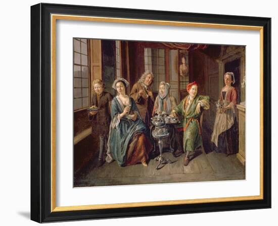 A Tea Party, C.1720-Joseph Van Aken-Framed Giclee Print