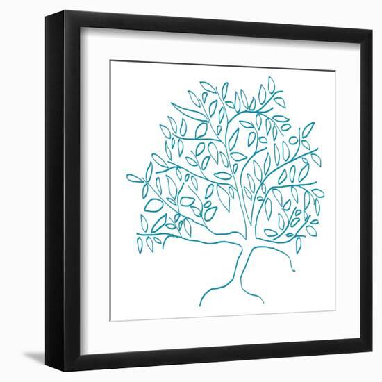 A Teal Tree-Jan Weiss-Framed Art Print