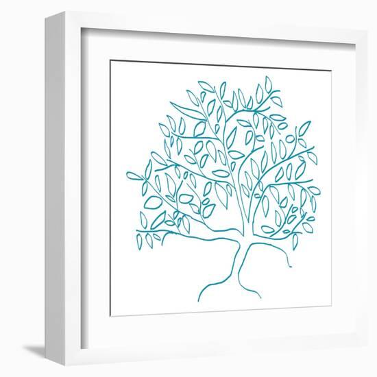 A Teal Tree-Jan Weiss-Framed Art Print