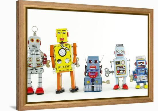 A Team of Robot Toys-davinci-Framed Stretched Canvas