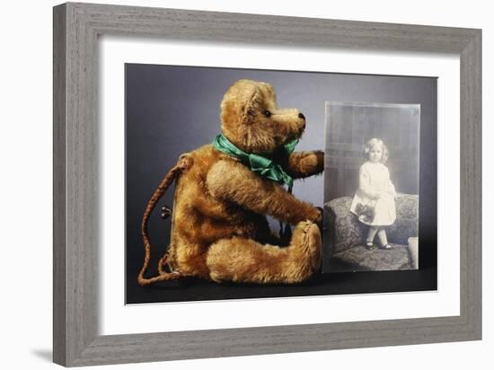 A Teddy Bear Purse with Honey Golden Mohair, circa 1918-null-Framed Giclee Print