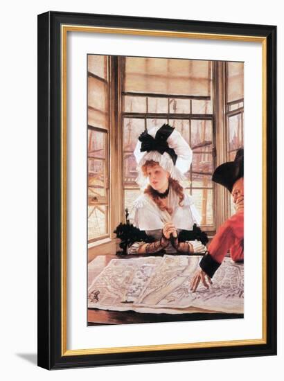 A Tedious History-James Tissot-Framed Art Print