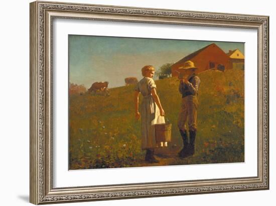 A Temperance Meeting, 1874 (Oil on Canvas)-Winslow Homer-Framed Giclee Print