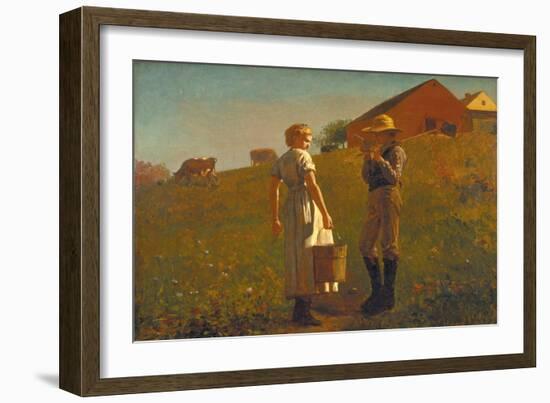 A Temperance Meeting, 1874 (Oil on Canvas)-Winslow Homer-Framed Giclee Print