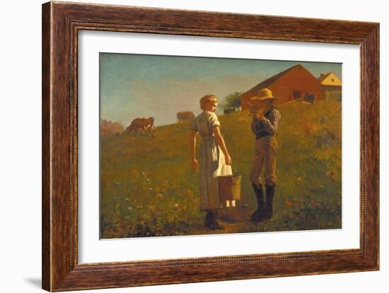 A Temperance Meeting, 1874 (Oil on Canvas)-Winslow Homer-Framed Giclee Print