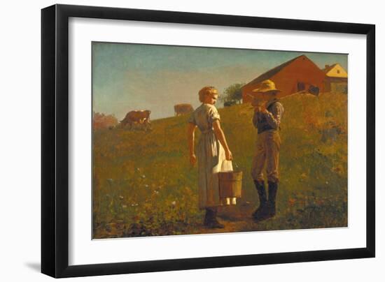 A Temperance Meeting, 1874 (Oil on Canvas)-Winslow Homer-Framed Giclee Print