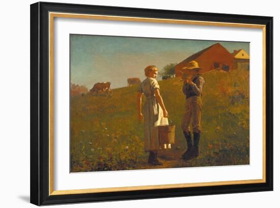 A Temperance Meeting, 1874 (Oil on Canvas)-Winslow Homer-Framed Giclee Print