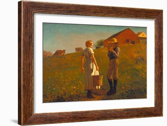 A Temperance Meeting, 1874 (Oil on Canvas)-Winslow Homer-Framed Giclee Print