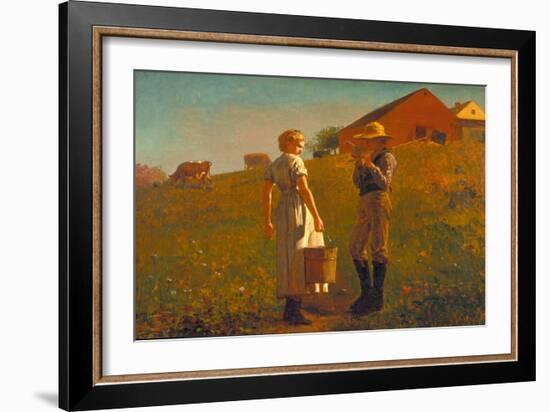 A Temperance Meeting, 1874 (Oil on Canvas)-Winslow Homer-Framed Giclee Print