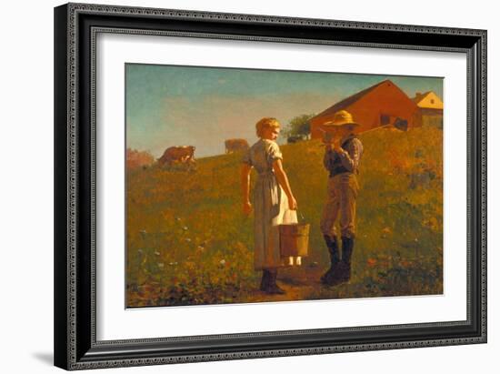 A Temperance Meeting, 1874 (Oil on Canvas)-Winslow Homer-Framed Giclee Print