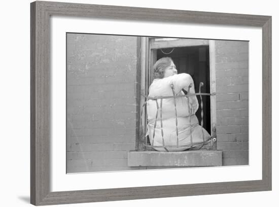 A tenant on 61st Street, between 1st and 3rd Avenues, New York City, 1938-Walker Evans-Framed Photographic Print