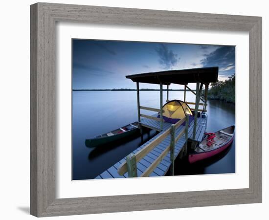 A Tent on a Chickee in the Back Country, Everglades National Park, Florida-Ian Shive-Framed Photographic Print