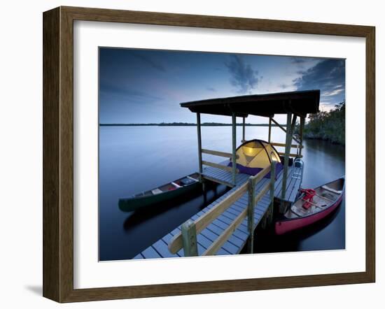 A Tent on a Chickee in the Back Country, Everglades National Park, Florida-Ian Shive-Framed Photographic Print