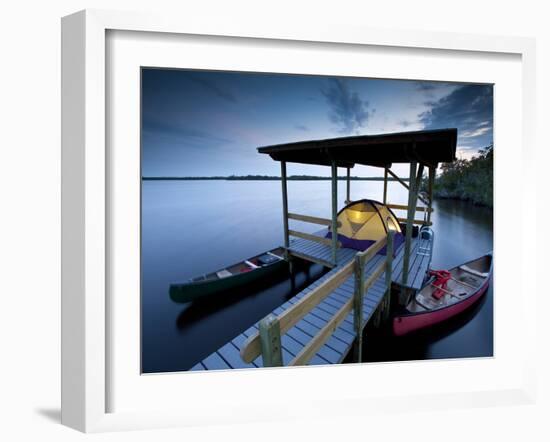 A Tent on a Chickee in the Back Country, Everglades National Park, Florida-Ian Shive-Framed Photographic Print