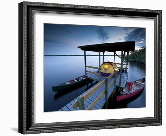 A Tent on a Chickee in the Back Country, Everglades National Park, Florida-Ian Shive-Framed Photographic Print
