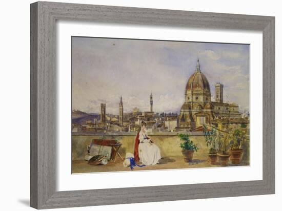 A Terrace Overlooking Florence from the Via Di Servi-Thomas Hartley Cromek-Framed Giclee Print