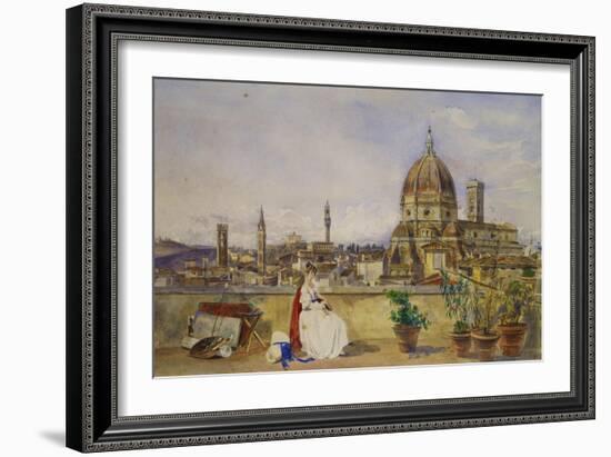 A Terrace Overlooking Florence from the Via Di Servi-Thomas Hartley Cromek-Framed Giclee Print