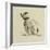 A Terrier, Sitting Facing Left (W/C on Paper)-Peter De Wint-Framed Giclee Print