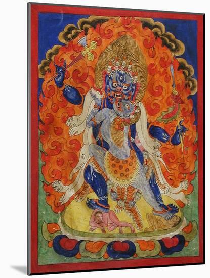 A Terrifying Deity in Yab-Yum, 19th century-Tibetan School-Mounted Giclee Print