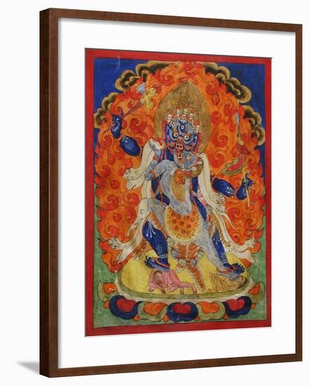 A Terrifying Deity in Yab-Yum, 19th century-Tibetan School-Framed Giclee Print