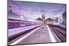 A TGV high speed train leaves the train station in Tours, Indre et Loire, Centre, France, Europe-Julian Elliott-Mounted Photographic Print