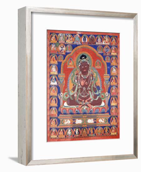 A Thang-Ka Depicting the Mahasiddha Bir Va Pa, C. 1600-null-Framed Giclee Print