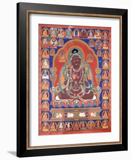 A Thang-Ka Depicting the Mahasiddha Bir Va Pa, C. 1600-null-Framed Giclee Print