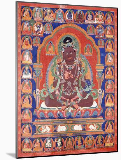 A Thang-Ka Depicting the Mahasiddha Bir Va Pa, C. 1600-null-Mounted Giclee Print