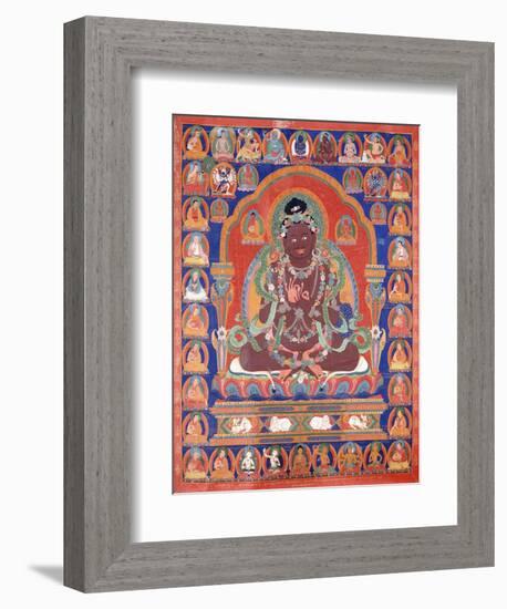 A Thang-Ka Depicting the Mahasiddha Bir Va Pa, C. 1600-null-Framed Giclee Print