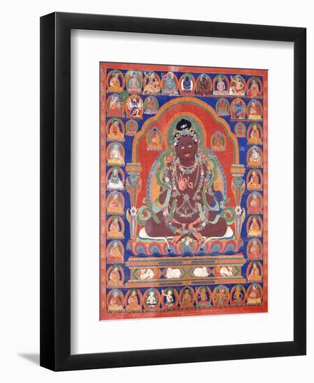 A Thang-Ka Depicting the Mahasiddha Bir Va Pa, C. 1600-null-Framed Giclee Print