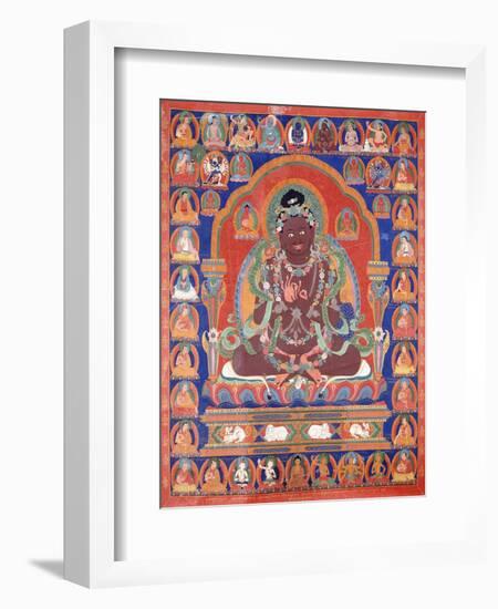 A Thang-Ka Depicting the Mahasiddha Bir Va Pa, C. 1600-null-Framed Giclee Print