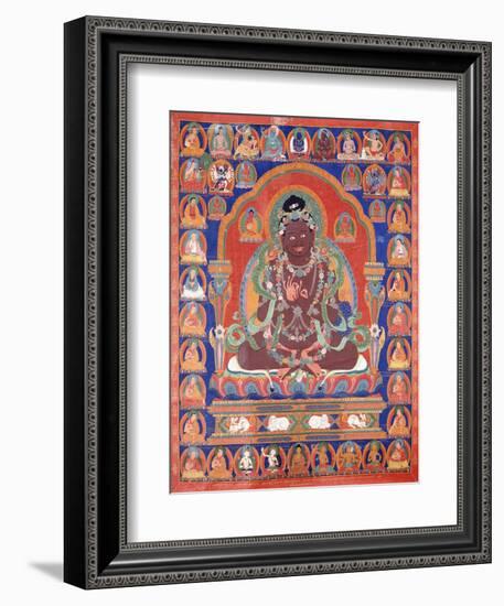 A Thang-Ka Depicting the Mahasiddha Bir Va Pa, C. 1600-null-Framed Giclee Print