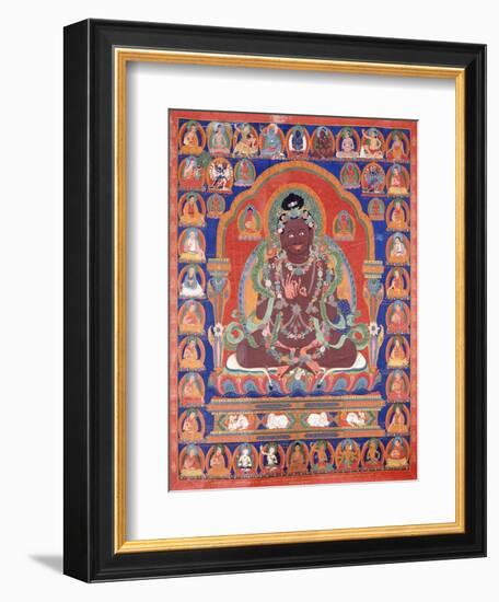 A Thang-Ka Depicting the Mahasiddha Bir Va Pa, C. 1600-null-Framed Giclee Print