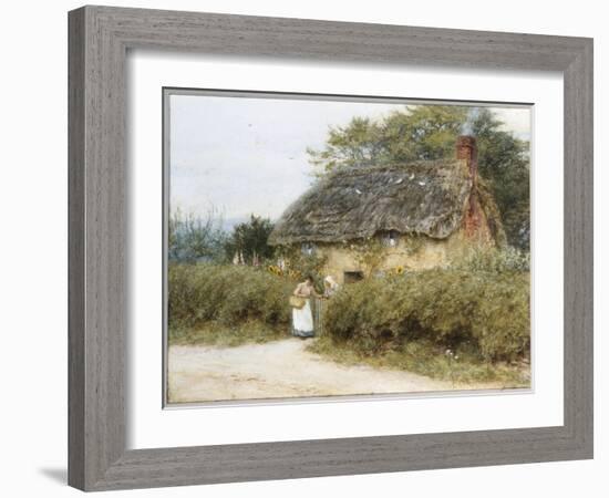 A Thatched Cottage Near Peaslake, Surrey-Helen Allingham-Framed Giclee Print