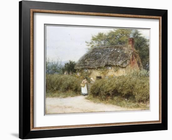 A Thatched Cottage Near Peaslake, Surrey-Helen Allingham-Framed Giclee Print